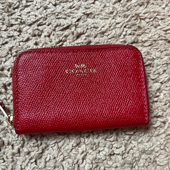 Coach Accessories - Coach Cherry Red Leather Wallet